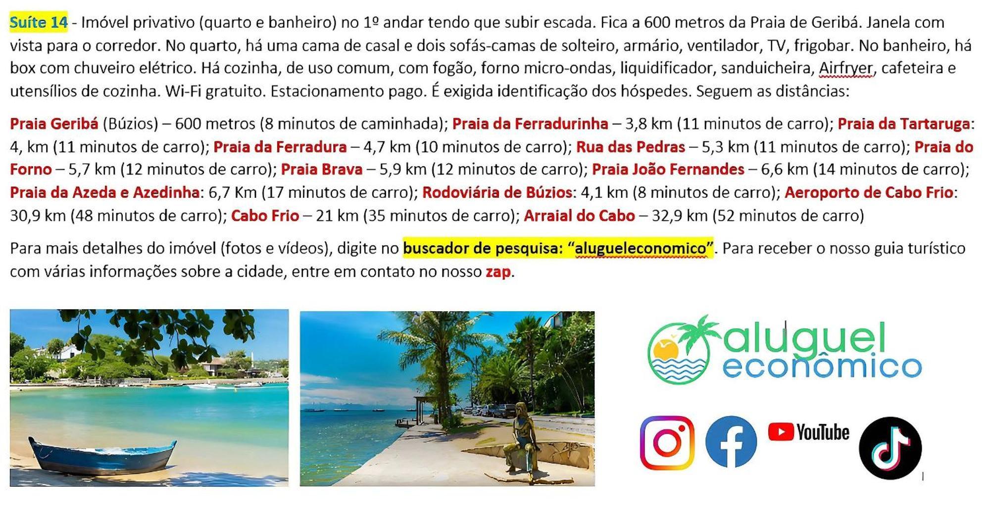 Buzios - Geriba - Suites - Aluguel Economico Exterior foto