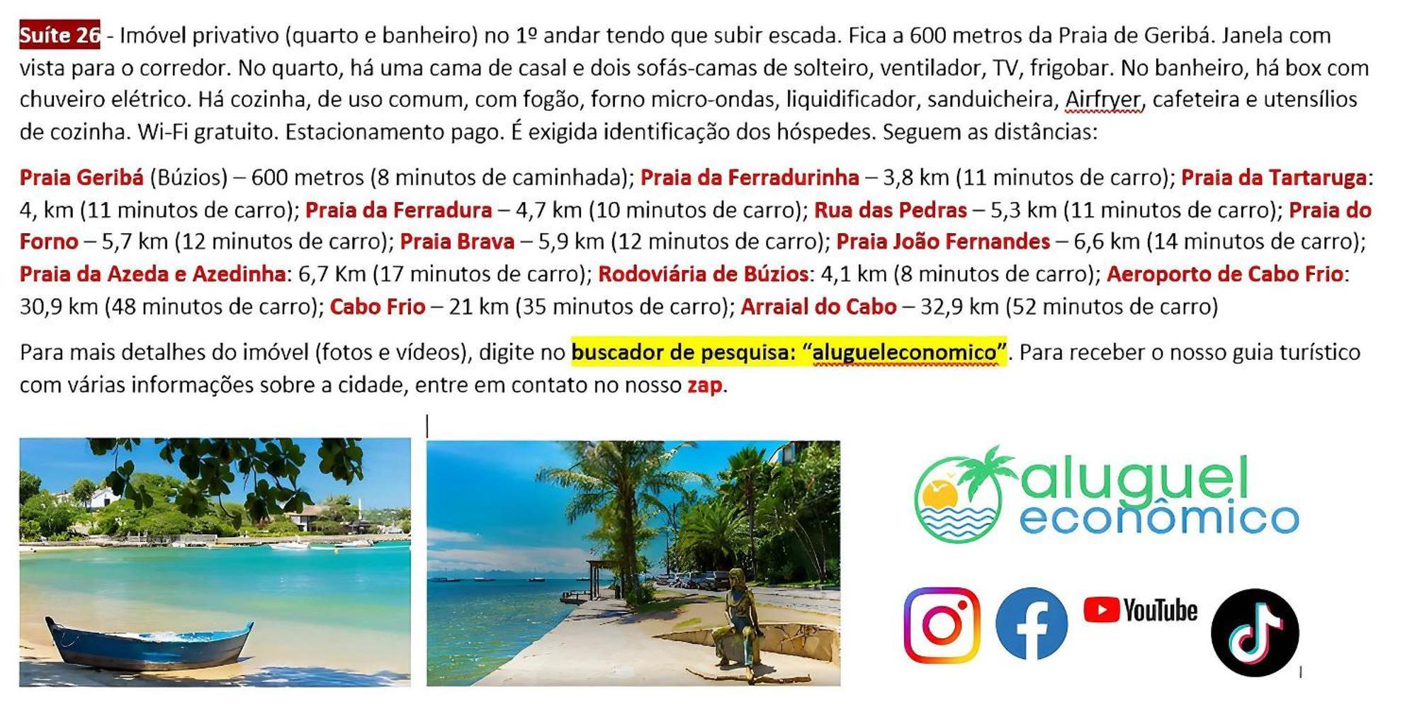 Buzios - Geriba - Suites - Aluguel Economico Exterior foto