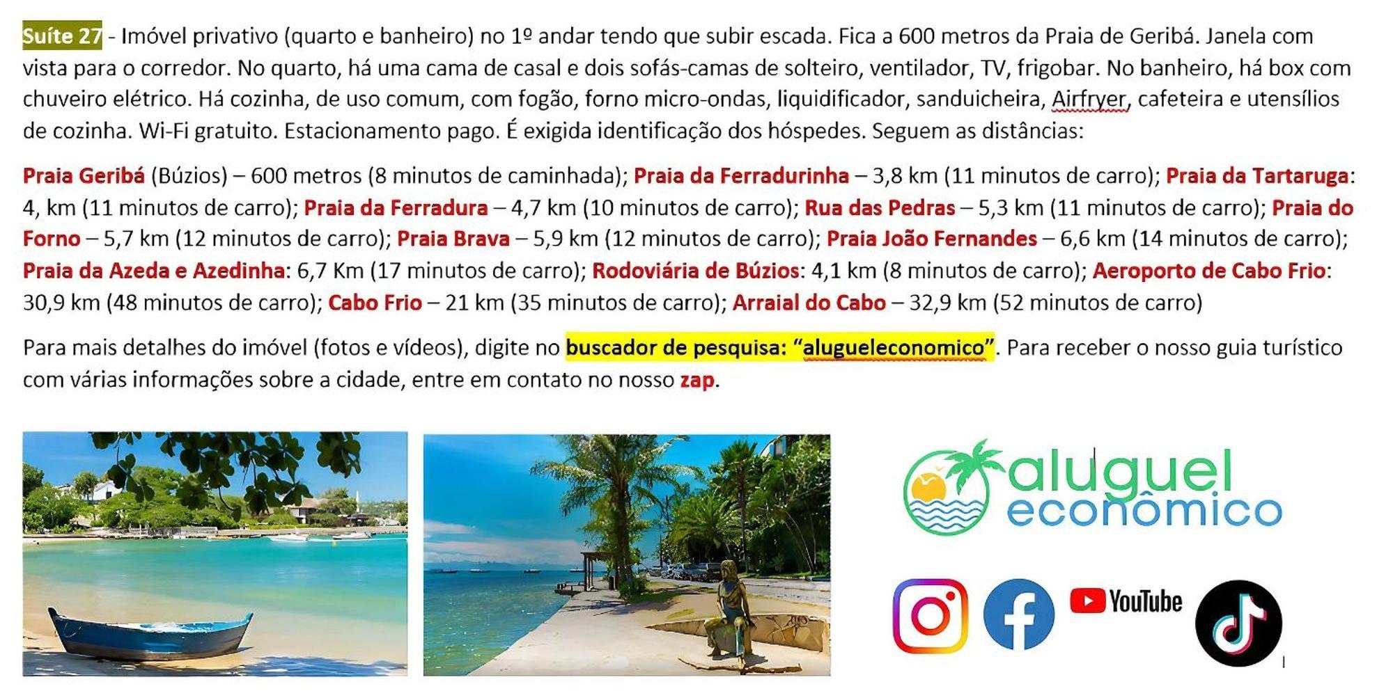 Buzios - Geriba - Suites - Aluguel Economico Exterior foto