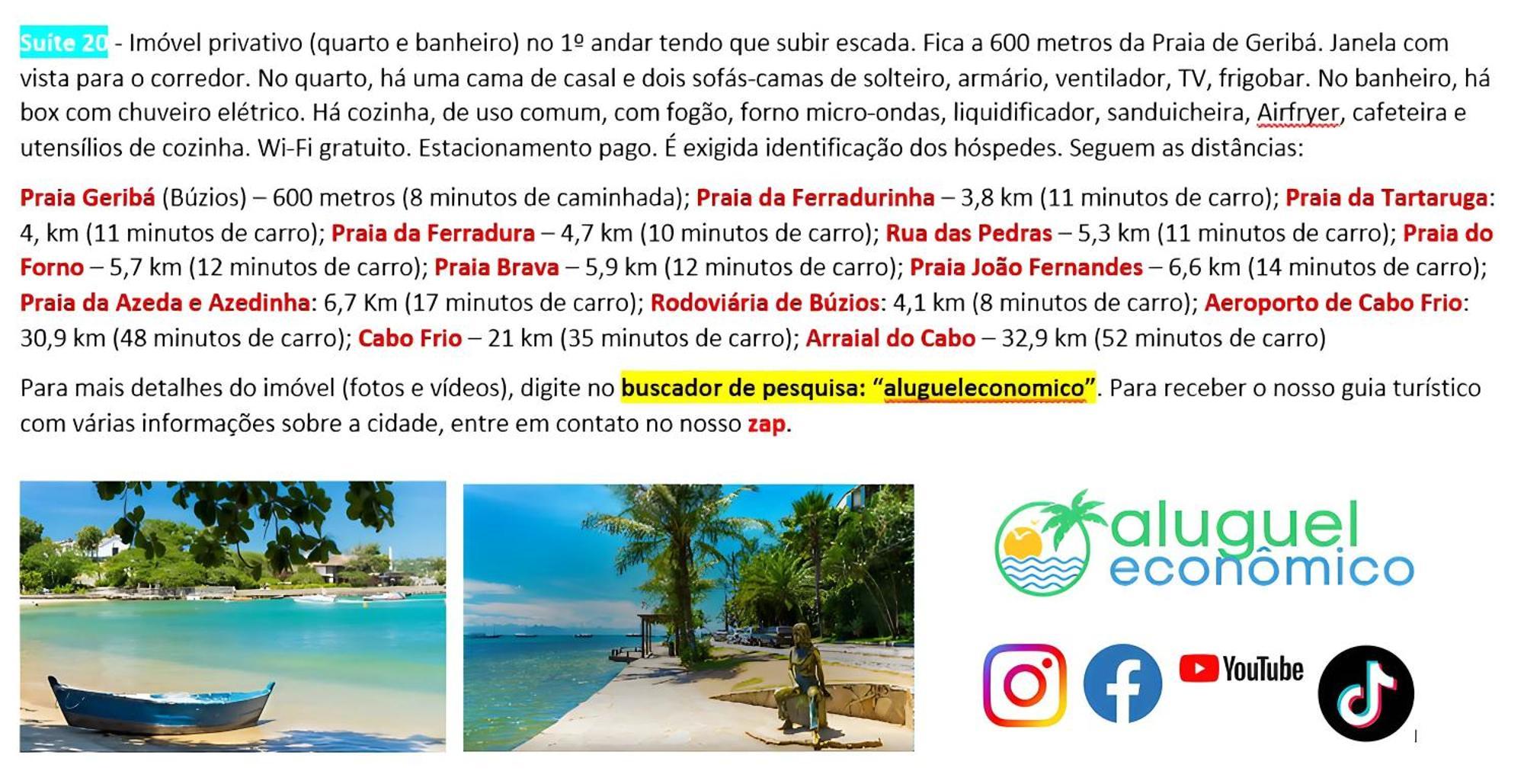 Buzios - Geriba - Suites - Aluguel Economico Exterior foto